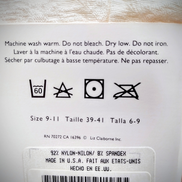 Liz Claiborne Women's Ivory Trouser Socks, Large (Sizes 9-11) Brand New NWT - Picture 8 of 8